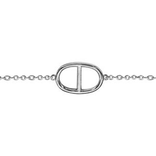Bracelet Argent Rhodié Maille Marine Lisse 16+2cm