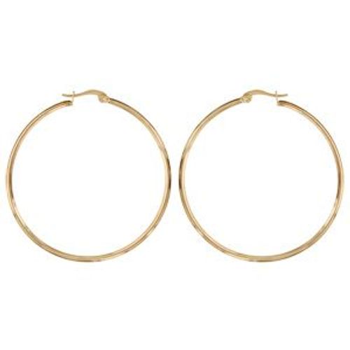 Créole Acier Et Pvd Jaune Fil 2mm Diamètre 50mm Ext