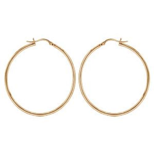 Créole Acier Et Pvd Jaune Fil 2mm Diamètre 40mm Ext