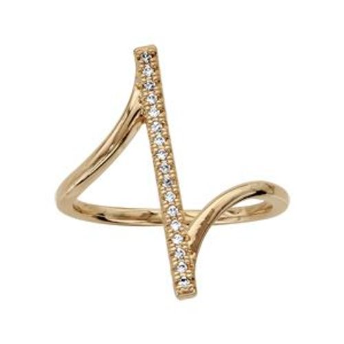 Bague Plaqué Or Baguette Oxydes Blancs Sertis