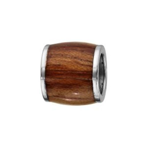 Thabora Charms Acier Forme Tonneau Marron Clair Aspect Bois