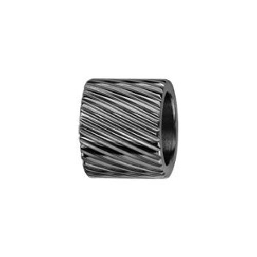 Thabora Charms Acier Et Pvd Noir Forme Tube Strié