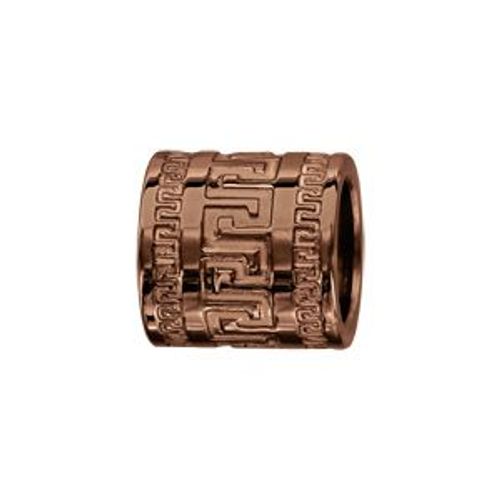 Thabora Charms Acier Et Pvd Marron Forme Tube Motif Grecque