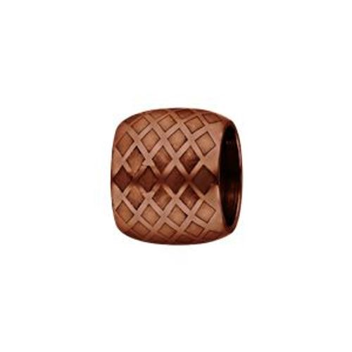 Thabora Charms Acier Fet Pvd Marron Forme Tube Quadrillage