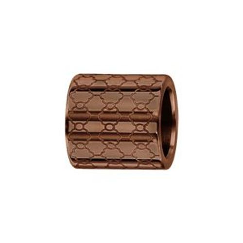Thabora Charms Acier Et Pvd Marron Forme Tube Motif Alveoles