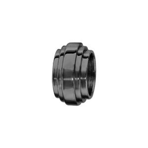 Thabora Charms Acier Et Pvd Noir Forme Godron