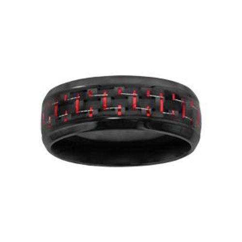 Alliance Acier Et Pvd Noir Avec Carbone Reflet Rouge