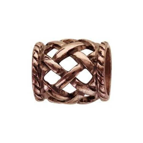 Thabora Charms Acier Et Pvd Marron Tube Tresse Relief