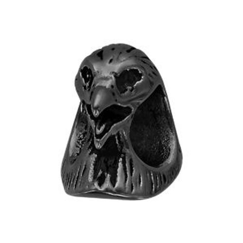 Thabora Charms Acier Et Pvd Noir Tête D'aigle