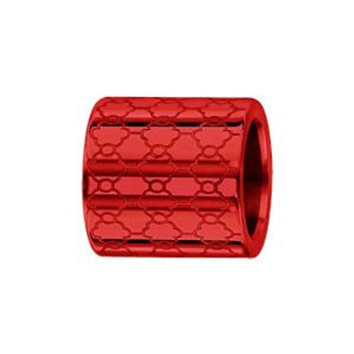 Thabora Charms Aluminium Anodise Rouge Forme Tube Motif Alveoles