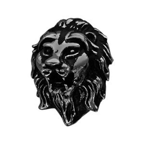 Thabora Charms Acier Et Pvd Noir Tête De Lion