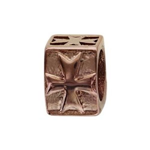 Thabora Charms Acier Et Pvd Marron Croix Sur Templier Cubique
