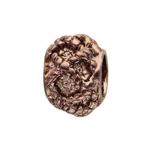 Thabora Charms Acier Et Pvd Marron Boule Tresse Relief