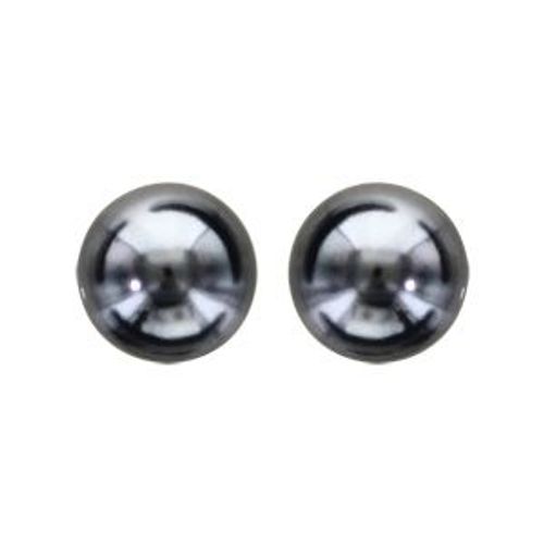 Boucles D'oreilles Tige Argent Perle Imitation Noire 10mm