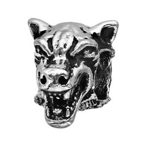 Thabora Charms Acier Tête De Loup Patiné