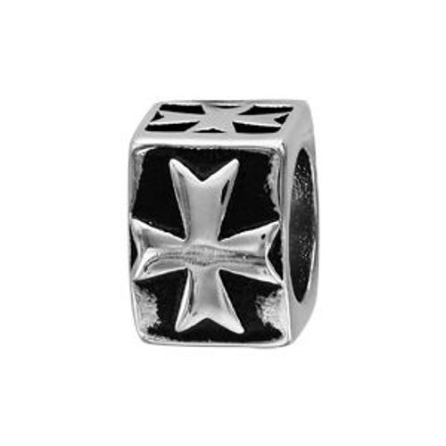 Thabora Charms Acier Croix Sur Templier Cubique