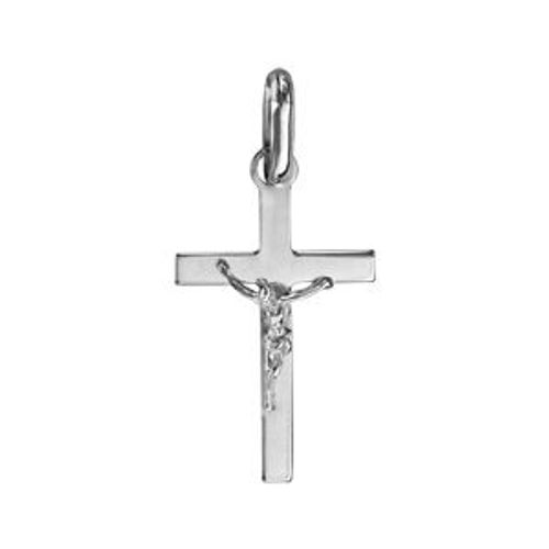 Pendentif Jesus Sur Croix Argent Rhodié Petit Modèle