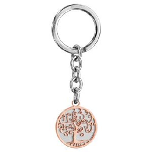 Porte Clef Acier Abre De Vie Pvd Rose