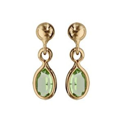 Boucles D'oreilles Tige Plaqué Or Clou Navette Vert Clair