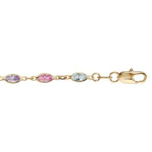 Bracelet Plaqué Or Tutti Frutti Dégradé Multicolores Ciel 16+3cm