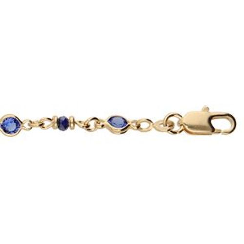 Bracelet Plaqué Or Tutti Frutti Bleu Foncé 16+3cm