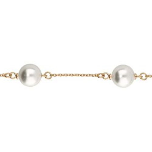 Bracelet Plaqué Or Perles Blanches Imitation 16+3cm
