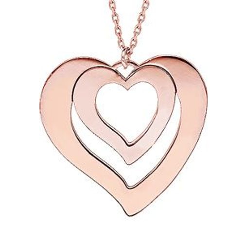 Collier Plaqué Or Rose Coeur À Graver 1, 2, 3 Ou 4 Prénoms 40+5cm