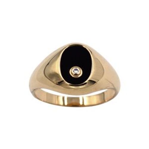 Chevalière Plaqué Or Petite Ovale 10x7 Calcédoine Avec 1 Oxyde Blanc Serti