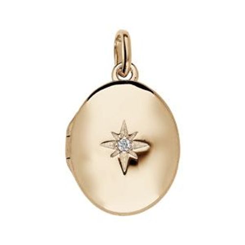 Pendentif Plaqué Or Cassolette Ovale Oxyde Blanc Serti Petit Modèle