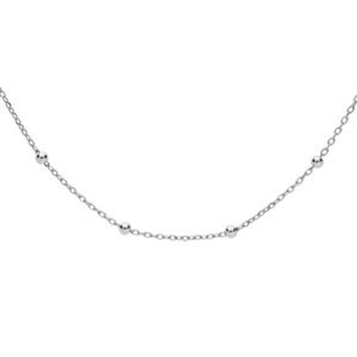 Chaîne Argent Rhodié Fine Boules 40cm