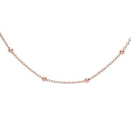Chaîne Argent Et Dorure Rose Fine Boules 45cm