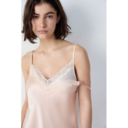 Nuisette En Soie Détails Dentelle - Milky - L - Rose - Femme - Etam