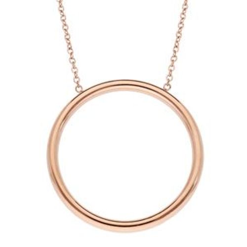 Collier Acier Et Pvd Rose Grand Cercle 42+3cm