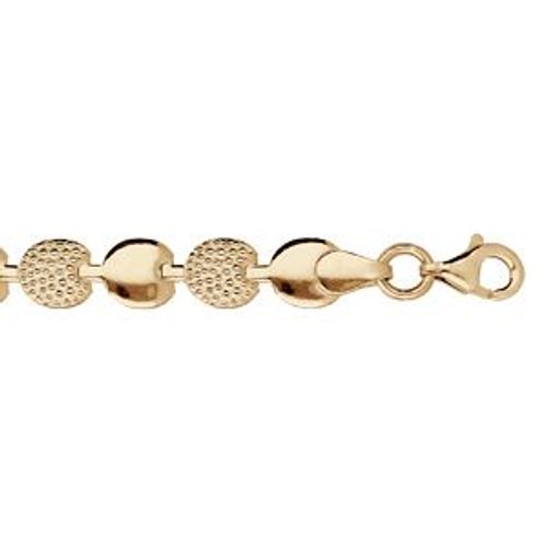 Bracelet Argent Et Dorure Jaune Fantaise 18cm