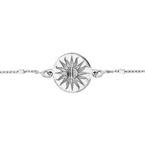Bracelet Argent Rhodié Avec Pastille Soleil 17+3cm