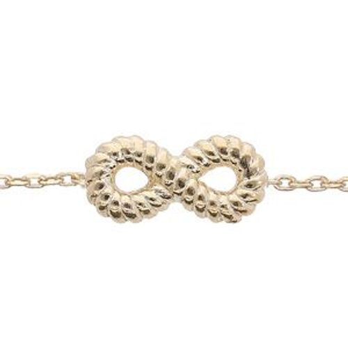 Bracelet Argent Et Dorure Jaune Boules Et Infini 16+3cm