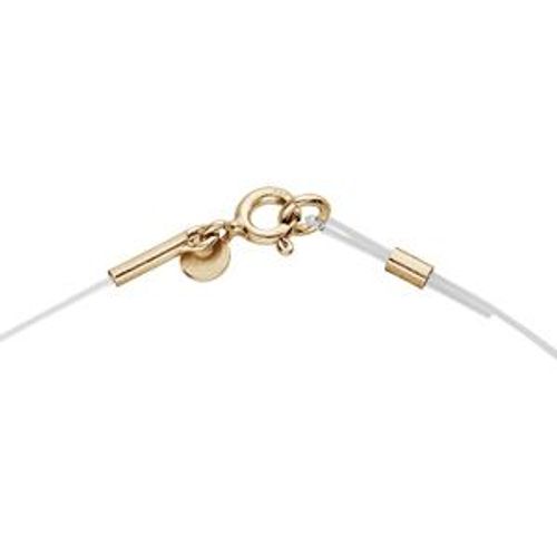 Collier Argent Et Dorure Jaune Fil Nylon Réglable Jusqu'a 50cm