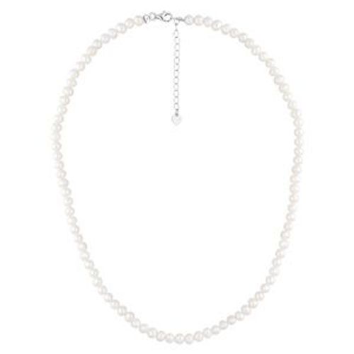 Collier Argent Rhodié Perles De Culture D'eau Douce 5mm Irreguliere 41+4cm