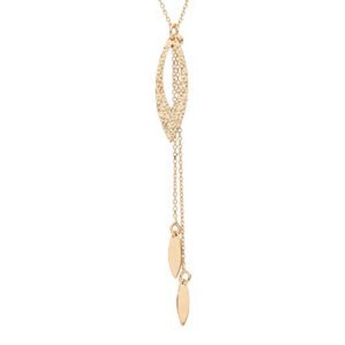Collier Argent Dorure Jaune Forme Y 40+5cm