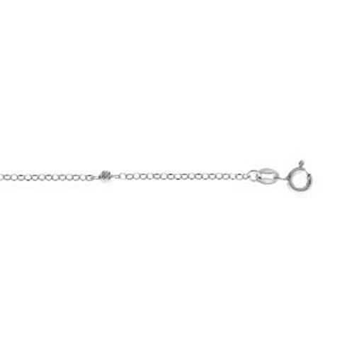 Chaîne Cheville Argent Rhodié Boules Diamantées 22,5+2,5m
