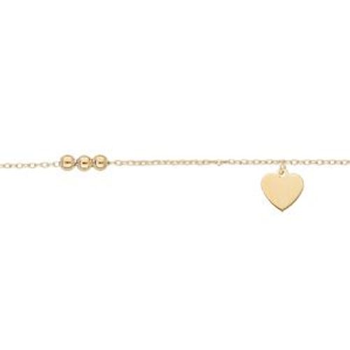 Chaîne Cheville Argent Et Dorure Jaune Coeur Et Infini 23+3cm