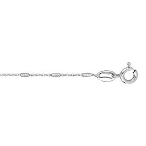 Chaîne Cheville Argent Rhodié Baguettes 25cm Réglable 22,5cm
