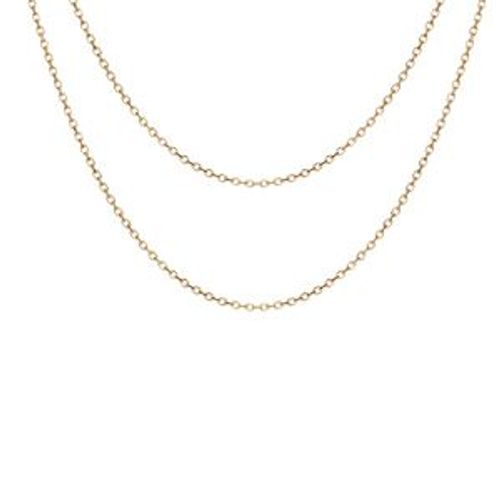 Collier Argent Et Dorure Jaune Double Chaîne 40 Et 45cm