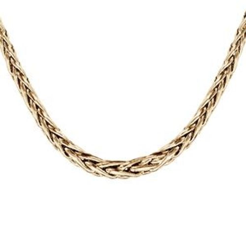 Collier Argent Et Dorure Jaune Maille Palmier 5.5mm 46cm