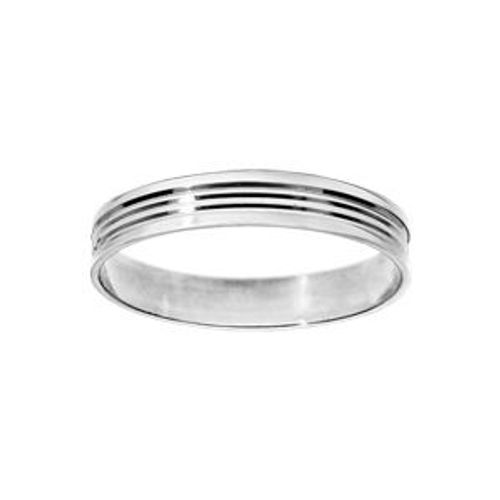 Alliance Argent Rhodié 4mm Rainures