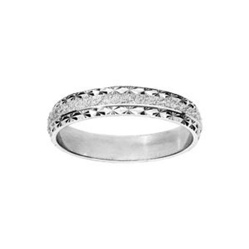 Alliance Argent Rhodié 4mm Granitee Et Diamantée