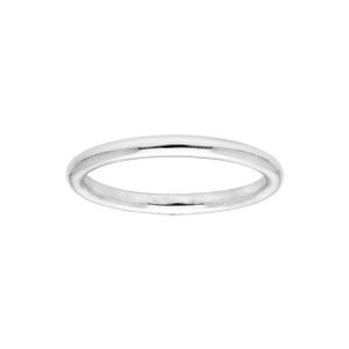 Alliance Argent Rhodié Fil Rond Massif 2mm