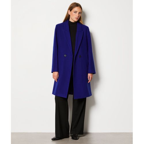 Manteau Long Boutonné Avec Laine - Victoire - 40 - Bleu Roi - Femme - Etam