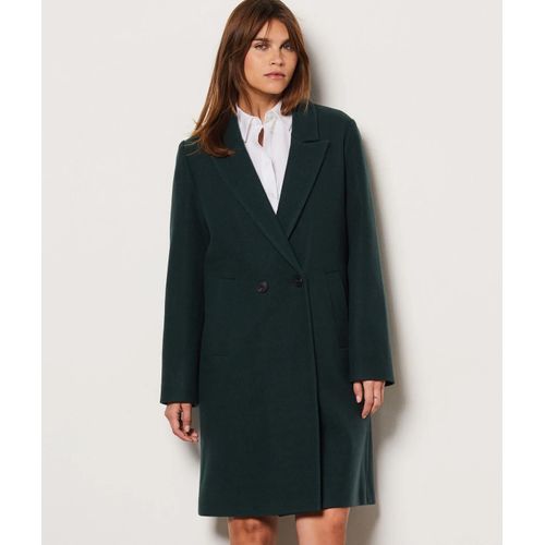 Manteau Long Boutonné Avec Laine - Victoire - 40 - Vert Sapin - Femme - Etam