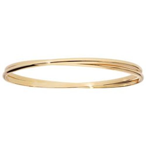 Bracelet Plaqué Or 2 Demi Jonc Entrelacé 66mm